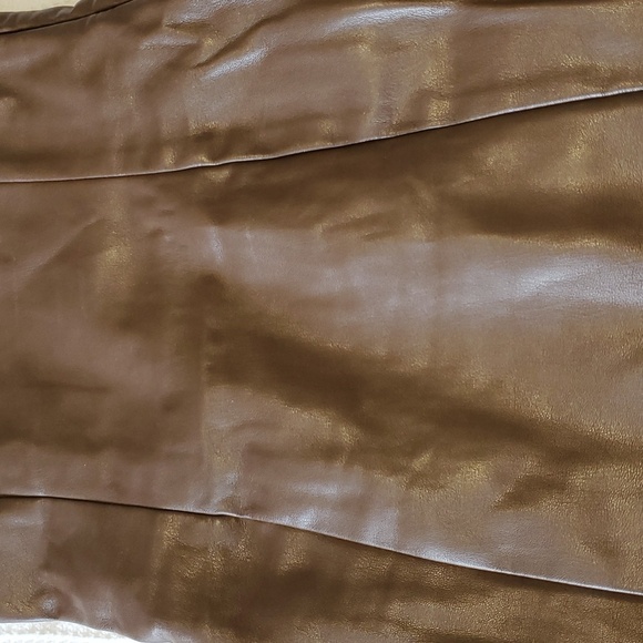 Tiger Mist brown faux leather strapless mini dress fully lined size XS like new - Picture 4 of 10